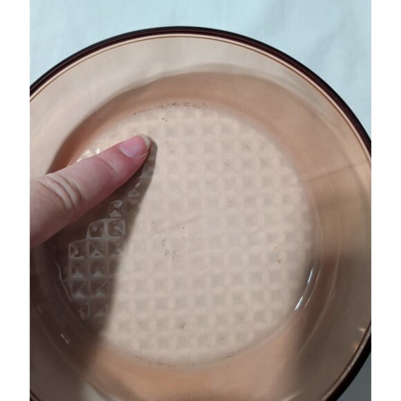 Corning Vision Ware Amber Glass Skillets Waffle Bottom Fry Pans 10 in 7 in retro - Picture 5 of 15